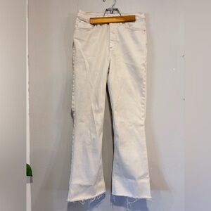 Pistola Lennon Jeans Pants Womens 28 Sandstone Cream Raw Hem Crop Boot